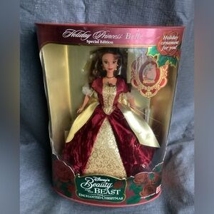 1997 HOLIDAY PRINCESS BELLE DISNEY'S BEAUTY AND THE BEAST ENCHANTED CHRISTMAS
